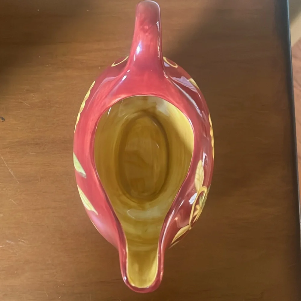 Gates Ware by Laurie Gates Ceramic Fall Autumn Vine Gravy Sauce Boat